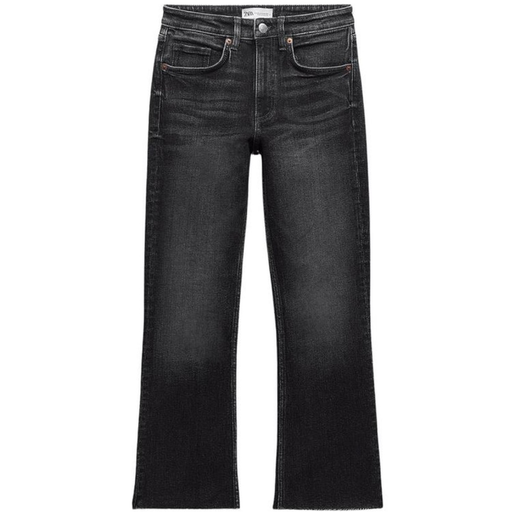 TRF MID-RISE FLARE CROPPED JEANS ANTHRACITE GREY size: 28 us:6